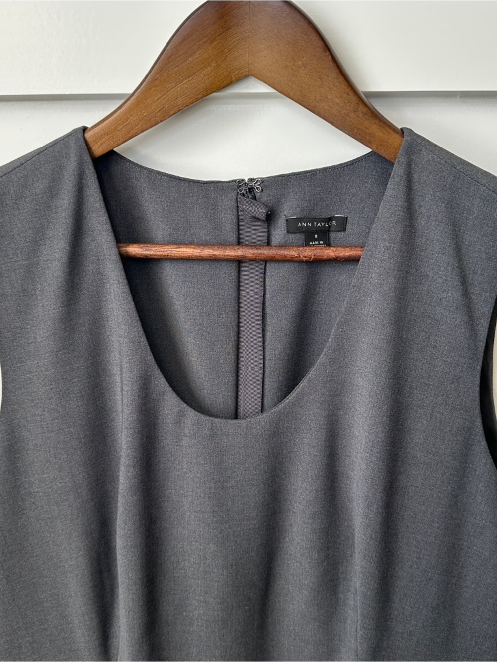 Ann Taylor Charcoal Sleeveless Midi Sheath Dress - Picture 3 of 7